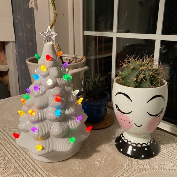 Retro Look Ceramic 10” Light-up Christmas Trees - Picture 2 of 12